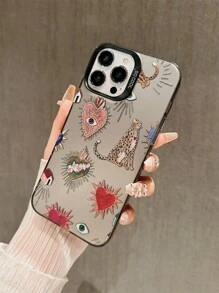 Étui de protection souple en TPU avec motif œil de tigre et imprimé léopard pomme, compatible avec iPhone 15 Pro Max, 14 Plus, 13 Pro Max, 12, 11, 7G, 7P, IX, XR, XS Max