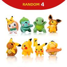 pokemon 2/4/8 Stücke sortierte Miniatur Cartoon Figuren: Taschenmonster Figürchen, Heimdekoration, Auto Innenausstattung Zubehör, Büro Schreibtisch Spielzeug, Blind Box Geschenke (zufällige Stile, gleiche Wahrscheinlichkeit)