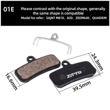 ZTTO Mountain Bike MTB Semi-Metal & Resin Quiet Brake Pads, Universal For M6000, Rival M6100, Apex Mt200, Guide Code, Force G03A Disc Brakes - Black - View 9