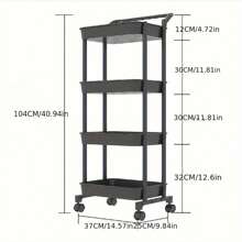 Storage Island & Carts - Black - View 2