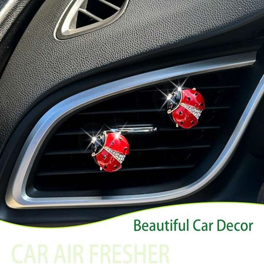 2pcs Ladybug Car Air Freshener Vent Clips - one-size - View 1