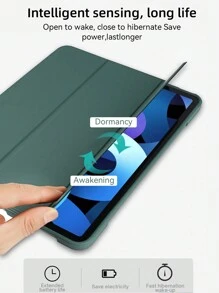 DANYCASE 带笔槽保护套，兼容 iPad A16 2025、Air 11/13 英寸、M2/M3、Pro 11/13 英寸、M4 2024、Air 5/4 10.9 英寸、Air 3 10.5 英寸、第九代/第八代/第七代 10.2 英寸、第五代/第六代 9.7 英寸、Mini 6 - 墨綠色 - 查看 3