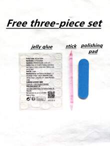 10 件手工制作深色哥特风格可重复使用指甲环圆形水钻包括工具包 - 黑色 - 查看 9