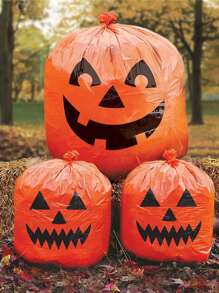 2 件万圣节南瓜叶草坪和庭院垃圾袋，重型可重复使用园艺树叶袋，户外秋季装饰秋季、圣诞节