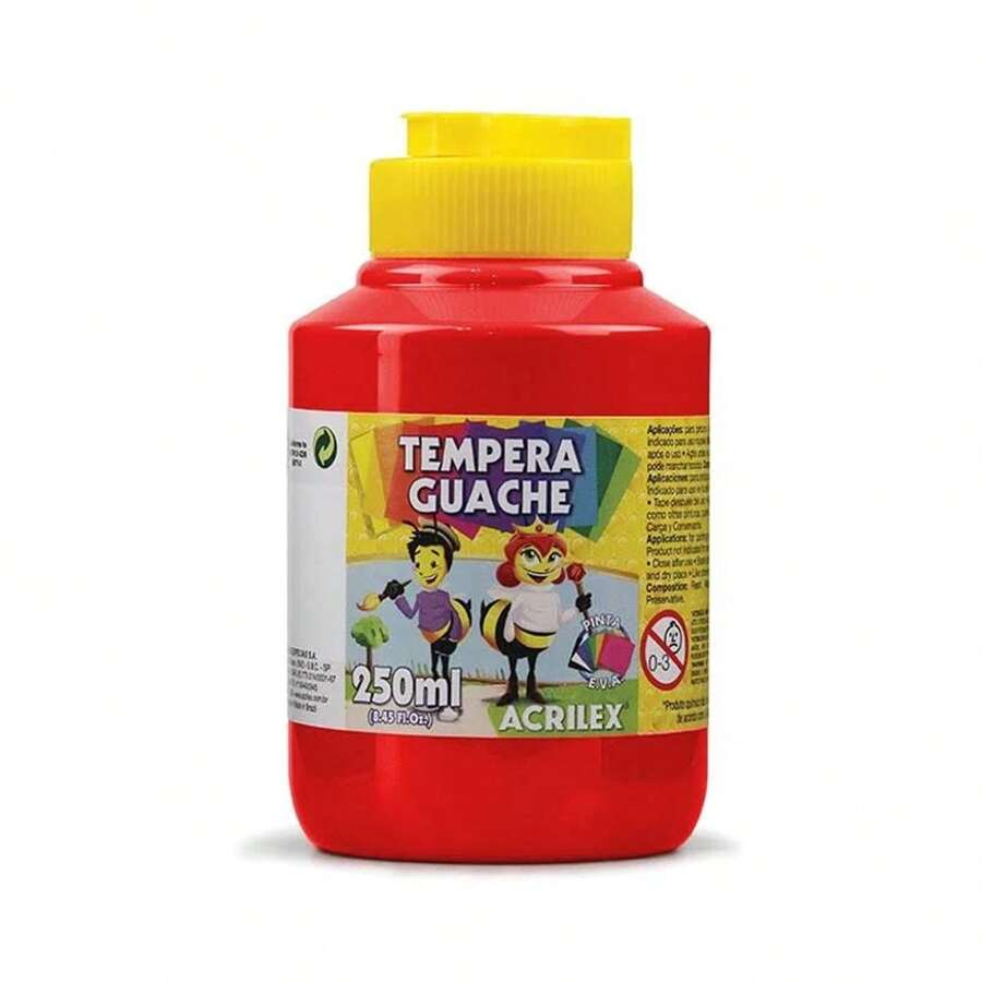 Fire Red Gouache Tempera Paint 507 Pot 250ml - Acrilex - Đỏ - Xem 1