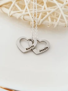 Colier personalizat cu nume pentru femei, din oțel inoxidabil, sculptat în formă de inimă, 1-8 buc, colier cu pandantiv pentru nume, bijuterii de familie, cu 3 tipuri de lanțuri din care să alegeți, choker, cadou pentru prietenă, ziua de naștere, aniversare, Ziua de naștere, Ziua de Zi a Îndrăgostiților, argintiu, elegant, colorat, vintage, simplu, unisex, casual, drăguț, personalizat, unic, cadouri ideale pentru el, cadouri ideale pentru ea, iubit, prietenă, tată, mamă, familie, prieteni, pentru aniversări, pentru zile de naștere, pentru absolvire, pentru bal, pentru petrecere, sezonul balurilor de absolvire.