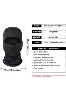 1 件聚酯纖維透氣吸汗可重複使用拉法帽 - 黑色 - 查看 2