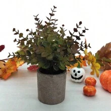 1 chậu cây nhân tạo, chậu cây nhân tạo bằng nhựa hiện đại cho gia đình - Màu xanh Ô liu - Xem 11