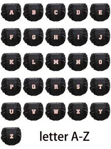 1 件女士时尚抽绳化妆包，时尚大容量化妆包，防水防潮，方便拿取，便携式抽绳包，粉色毛巾刺绣卫生间收纳袋，完美的旅行化妆收纳袋，字母A到Z，可以送给妈妈，家人，朋友，适合旅行，商务旅行，时尚大方化妆包化妆收纳袋化妆收纳袋