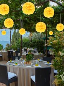 1 set/10 pièces, 10"8", 1 set=20 pièces, /6 pièces Boules de fleurs en papier créatives - Parfaites pour les fêtes d'anniversaire, les vacances et les artisanats - Petits cadeaux et fournitures pour les fêtes, décoration de scène de mariage et d'anniversaire européenne et américaine. Boules de fleurs en papier blanc, bleu, vert menthe, jaune. Fleurs en papier de soie Décorations de fête à suspendre pour mariage et anniversaire