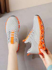 Women's Slip On Walking Running Shoes Blade Tennis Casual Fashion Sneakers Comfort Non Slip Work Sport Athletic Trainer White - Cam màu be - Xem 2
