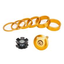 ZTTO Aluminiowy zestaw słuchawkowy do roweru, podkładka górna, podkładka ze stali nierdzewnej, śruba, rura sterowa widelca rowerowego 28,6 mm, nakrętka gwiazdkowa