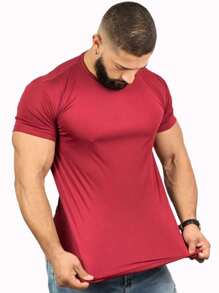 Boyfriend Style Men Sports Tees & Tanks - Burgundy - View 1