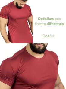 Boyfriend Style Men Sports Tees & Tanks - Burgundy - View 5