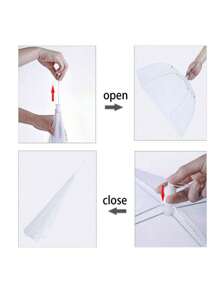 1pc White Foldable Mesh Food Cover Net For Dining Table, Anti-Fly Dustproof Kitchen Outdoor Picnic Dish Cloche - White - View 7