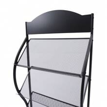 LOYALHEARTDY 4Tier Floor-Standing Magazine Rack Information Rack Storage Rack Newspaper Rack Display Rack Manual Book Rack Single Page Simple Iron (Black)