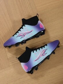 Scarpe da calcio da uomo con tacco alto, laccio stringato, tacchetti per calcio indoor, Futsal, AG e terreni naturali