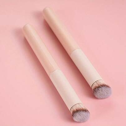 1pc Concealer Brush Mini Oblique Flat-Topped Kabuki Nose Contour Brush, For Covering, Blending, Setting, Powdering, Liquid Cream And Foundation