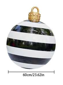 1 Pc 60cm Giant Inflatable Christmas Decoration Ball Ornament - Weather-Resistant PVC Material, Uncharged, No Electricity Required, Perfect For Outdoor Holiday Yard Lawn Porch Easter Decoration,Christmas - 1pc - View 3