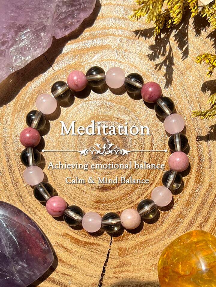 1pc Meditation Bracelet 8mm Natural Stone To Achieve Emotional Balance The Best Gift For Family And Friends SHEIN UK