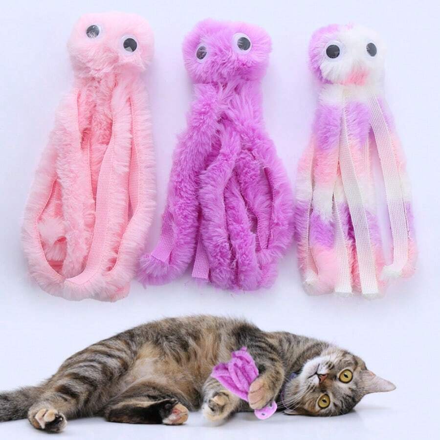 Realistic Plush Octopus Shaped Cat/Dog Lover Gift And Dog/Cat Mom Love Pet Toys For Chewing And Grinding Teeth, For Self-Pleasure And Bored Play, Cat Lover And Cat Mom Love Toys.