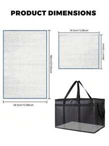 2pcs/Set XXXL Large Black Insulated Food Delivery Bag L23xW14*H15" With Removable Hard Bottom Board For Catering Grocery, Doordash, Picnic