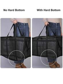 2pcs/Set XXXL Large Black Insulated Food Delivery Bag L23xW14*H15" With Removable Hard Bottom Board For Catering Grocery, Doordash, Picnic