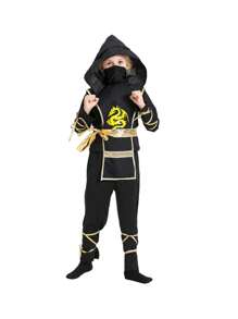 Disfraz infantil, traje dorado de lujo, disfraces de Ninjago para niños y niñas - Negro - Ver 11