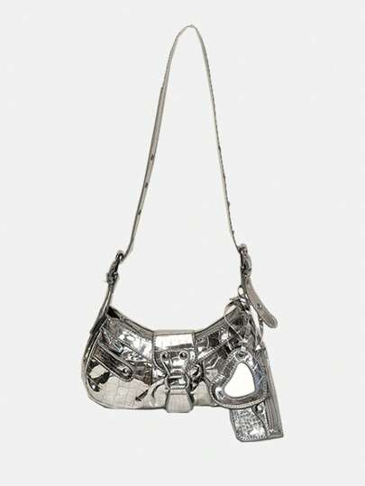 Dedoo 2025 Summer New Drawstring Women's Bag Fashion Bucket Bag Rivet Motorcycle Bag 3 Pieces Set Wide Strap Crossbody Bag