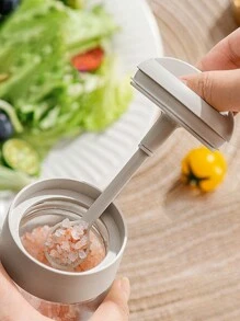 1 件 250 毫升简约时尚厨房玻璃香料罐，一体式 1.5 克/0.053 盎司盐勺调味品储存容器，防水防潮，耐用且易于清洁的调味品收纳盒 - 淺灰色 - 查看 3