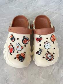 Halloween engraçado buraco acessórios decorativos feminino eva verão novo ao ar livre leve respirável bloco de cores sandálias