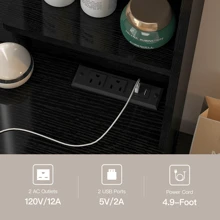 FIONESO Vanity Makeup Desk With LED Light Mirror & Power Outlet Christmas Gifts, 8 Drawers, 6 Storage Shelves, 3 Color Modes & Adjustable Brightness Dressing Table, Corner Vanity, L Shape Change, 39.4"Desk - 黑色 - 查看 6