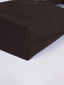 定制文字刺绣帆布手提袋，个性化手提包，购物袋，午餐袋 - 黑色 - 查看 4