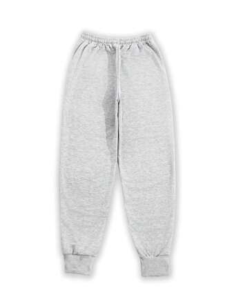 春秋季男士运动裤，浅灰色针织弹力腰抽绳慢跑裤，字母印花，适合户外活动和慢跑