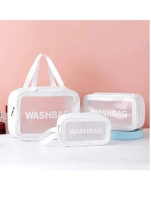Kit 3 Necessaire Maquiagem Feminina Transparente bolsa de lavagem de maquiagem a prova de água - GX10-1201