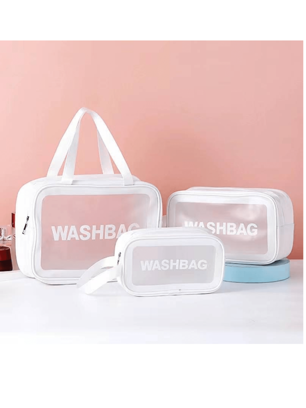 Kit 3 Necessaire Maquiagem Feminina Transparente bolsa de lavagem de maquiagem a prova de água - GX10-1201