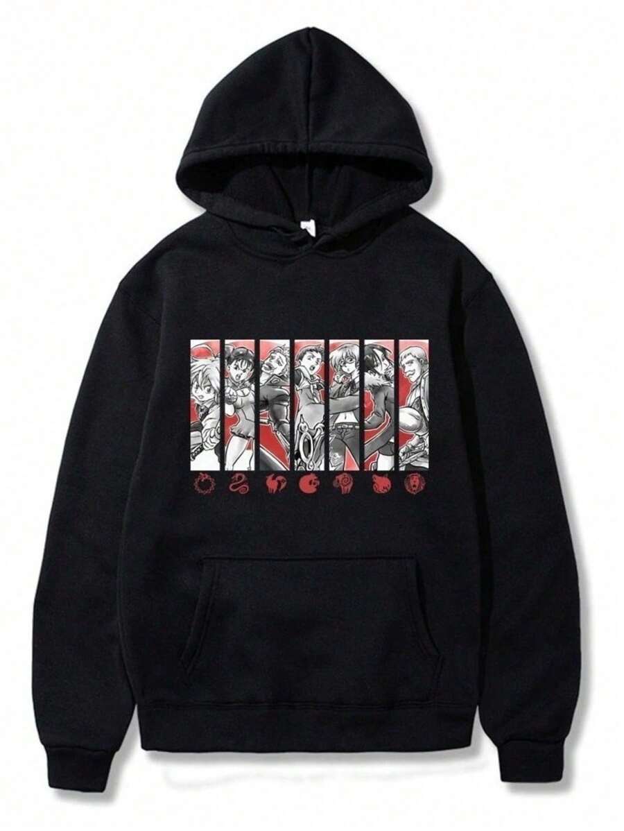 Nanatsu No Taizai Sweatshirt Seven Deadly Sins Anime Cold Blouse 100% Cotton Unisex - Fast Shipping - Black - View 1