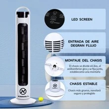 Xinmall Ventilador De Torre Portátil, Eléctrico, Oscilante, Silencioso, Para Enfriar, Control Remoto, De Piso, Sin Aspas, 3 Velocidades, Temporizador, Dormitorio, Oficina - Tipo de Enchufe A USA (110-127V) - Ver 5