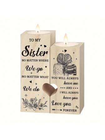 1 st hjärtformad ljusstake present till systrar, bästa vän födelsedagspresent, thanksgiving bröllop tackpresent till syster (ljus ingår ej) Födelsedagspresenter examen juldekorationer hem julklappar juldekoration