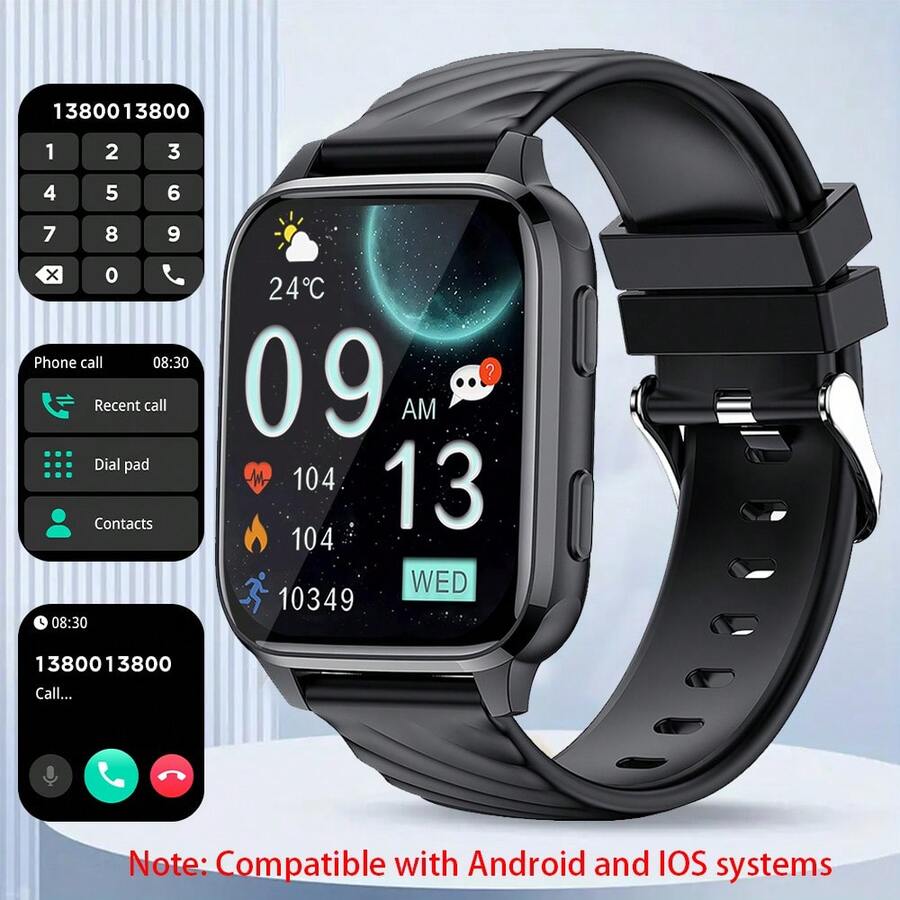 SENBONO Smart Watch For Android IOS Answer/Make Call Fitness Tracker,Sleep Monitoring,Message Reminder,Multi-Sport Modes Smartwatch For Men Women - Black - View 1