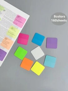 160 szt. (8 kolorów) Mini PET Wodoodporne Fluorescencyjne Wielokolorowe Wielokrotnego Użytku Samoprzylepne Notatki, Kwadratowe, Sercowe i Okrągłe Zestawy, Przezroczyste Wodoodporne Etykiety Samoprzylepne, Półprzezroczyste Naklejki Zakreślacz, Markery Do Pamiętnika, Artykuły Biurowe i Szkolne!, Artykuły Szkolne, Powrót Do Szkoły