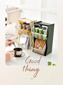 1 件亚克力双层透明收纳盒，办公桌双抽屉咖啡胶囊收纳盒。适用于储存咖啡、咖啡胶囊、糖袋、茶包、化妆品、多用途厨房收纳 - 透明PET雙層收納盒 - 查看 7