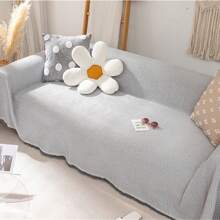 客厅沙发巾法式家居装饰纯色四季通用沙发巾沙发罩流苏边沙发垫 - 彩色 - 查看 30