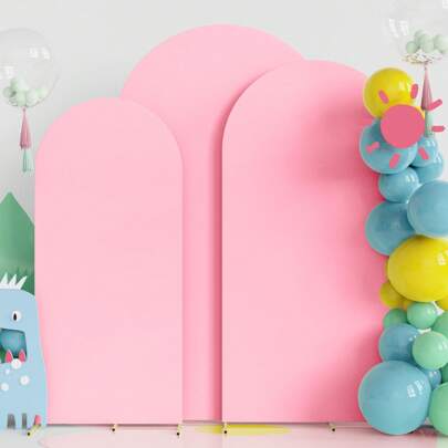 الخلفية المقوسة الوردية بأطوال: 5 قدم، 6 قدم، 6.6 قدم، 7.2 قدم، غطاء عقد الزفاف، قماش مطاطي مشدود من جانبين للخلفية المقوسة، مناسب لعقد الزفاف والأعياد، (خلفية قماشية فقط، بدون إطار مقوس)