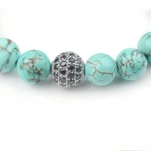 3 pezzi di perline in metallo a forma di cuore e teschio con zirconi micro pavé per la realizzazione fai da te di braccialetti, collane e accessori gioielleria