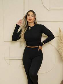 Women Two-Piece Outfits - 黑色 - 查看 2