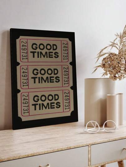 1pc Wall Art Prints, Retro Good Times Ticket Print, Black White Wall Art, Printable Art Digital Prints, Retro Bar Cart Decor, Preppy Room Decor, No Frame