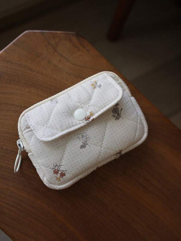 Bolsa Multiuso com Estampa Floral de Cerejeira, Pequena e Portátil, Porta-cartões Fofo, Carteira Rosa Pequena para Mulheres, Carteira Mini, Carteira, Porta-moedas