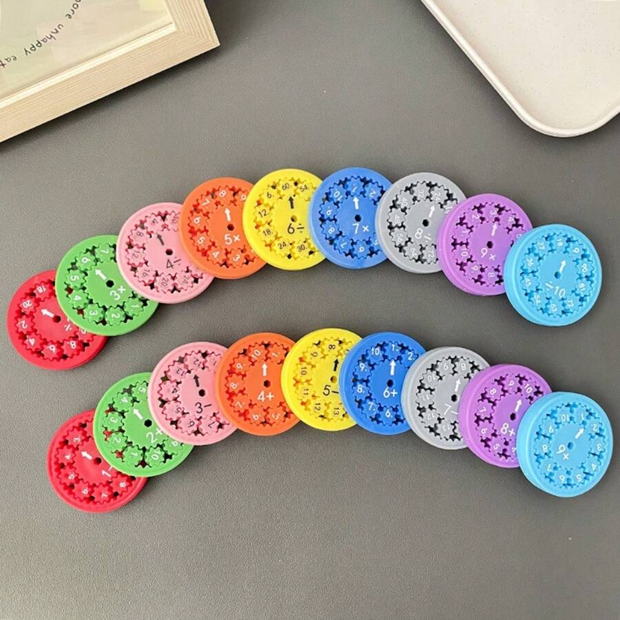 9PCS/Set Math Fidget Spinners Fingertip Number Spinning Top Puzzle Fun Game Spinning Top Hand Brain Decompression Finger Spinning Top - Addition and Subtraction Set - View 1