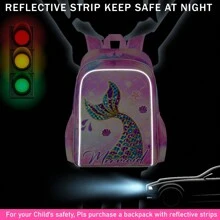 3PCS Kids Backpacks For Girls, 16" Little Kid Mermaid Backpack Preschool Elementary School Bookbag And Lunch Box -Mermaid Pink - Hồng - Xem 6